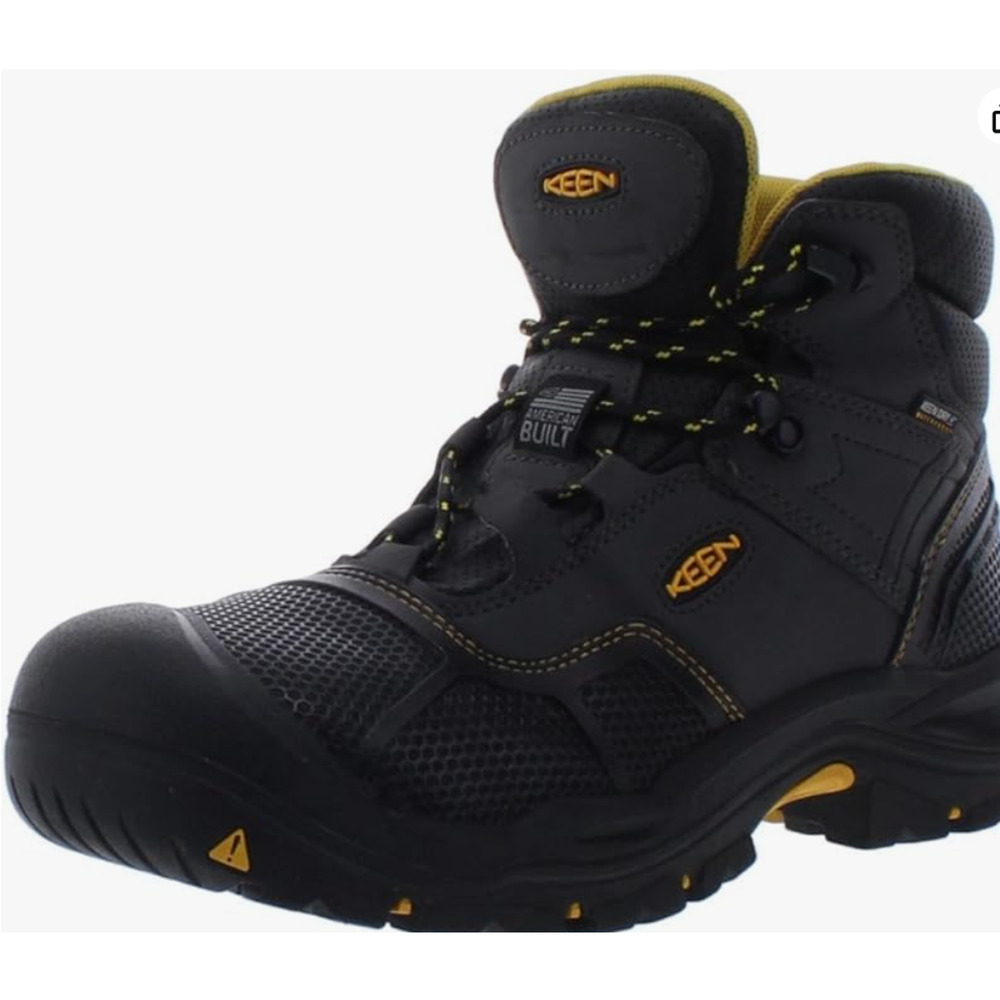 KEEN Utility mens Logandale Mid Steel Toe Waterproof Work Shoe, Black, 10 US